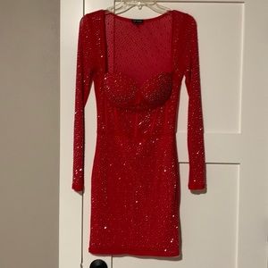 Red Rhinestone Dress
